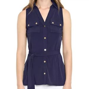 MICHAEL Michael Kors Navy Belted Tunic